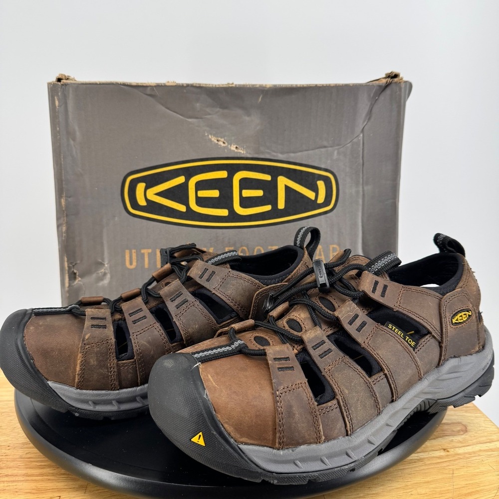 Keen Utility Atlanta II Cooler+ Steel Toe Work Sandals Mens 7 EE Cascade Brown